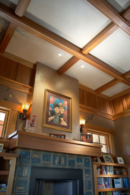Custom millwork box beam ceiling