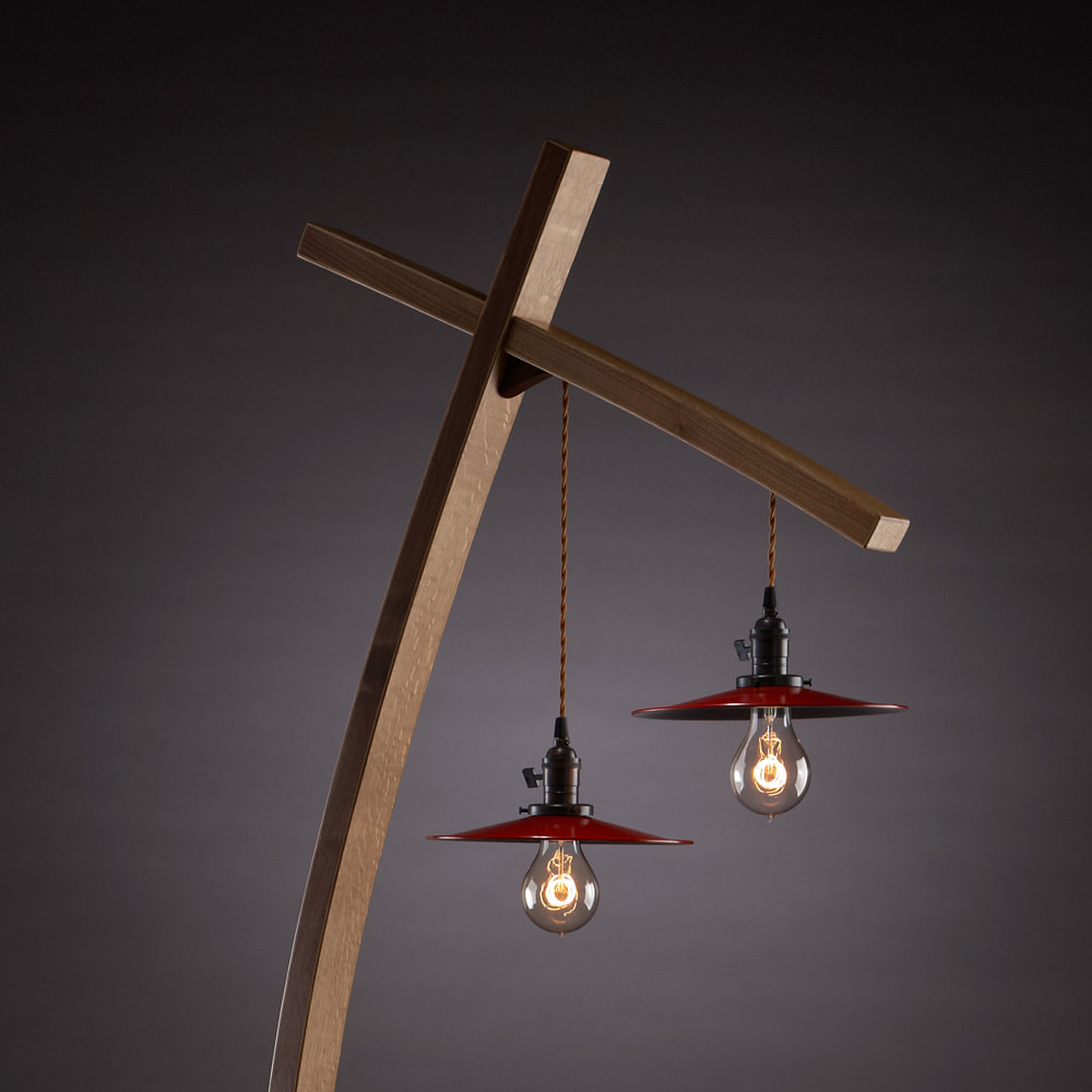 Custom wooden lighting and wooden clocks