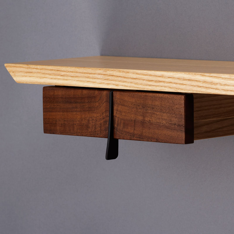 Custom wooden wall shelf